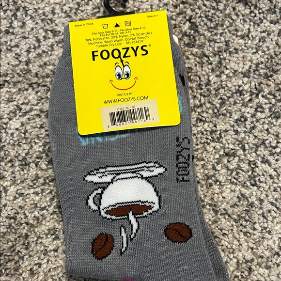 Foozys Coffee-Themed Unisex Socks - Picture 2 of 4